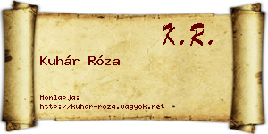 Kuhár Róza névjegykártya