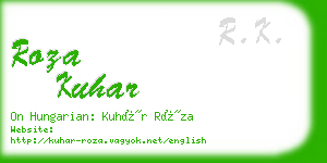 roza kuhar business card